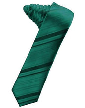 Load image into Gallery viewer, Bamboo Striped Satin Skinny Necktie
