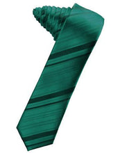 Load image into Gallery viewer, Holly Striped Satin Skinny Necktie
