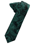 Jade Tapestry Satin Skinny Necktie