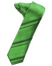 Load image into Gallery viewer, Berry Striped Satin Skinny Necktie

