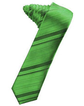 Load image into Gallery viewer, Jade Striped Satin Skinny Necktie
