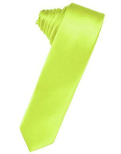 Load image into Gallery viewer, White Luxury Satin Skinny Necktie
