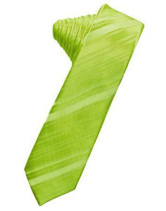 Ivory Striped Satin Skinny Necktie