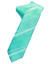 Load image into Gallery viewer, Bamboo Striped Satin Skinny Necktie
