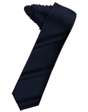 Load image into Gallery viewer, Berry Striped Satin Skinny Necktie
