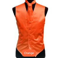 Orange Mens Solid Vest