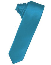Load image into Gallery viewer, White Luxury Satin Skinny Necktie
