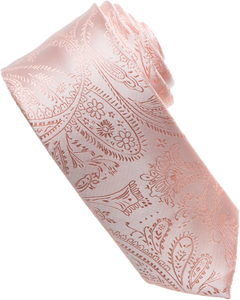 Coral Paisley Tone on Tone Necktie