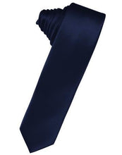Load image into Gallery viewer, White Luxury Satin Skinny Necktie
