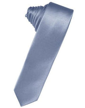 Load image into Gallery viewer, White Luxury Satin Skinny Necktie
