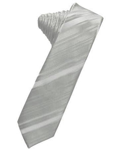 Black Striped Satin Skinny Necktie