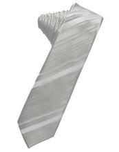 Load image into Gallery viewer, Bamboo Striped Satin Skinny Necktie
