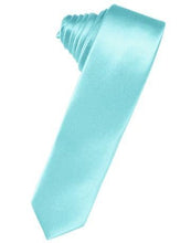 Load image into Gallery viewer, White Luxury Satin Skinny Necktie
