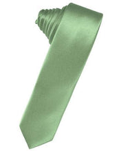 Load image into Gallery viewer, White Luxury Satin Skinny Necktie
