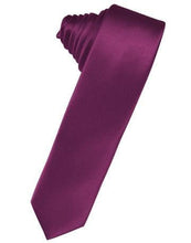 Load image into Gallery viewer, White Luxury Satin Skinny Necktie
