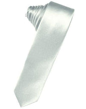 Load image into Gallery viewer, Black Luxury Satin Skinny Necktie
