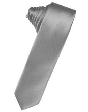Load image into Gallery viewer, Charcoal Luxury Satin Skinny Necktie
