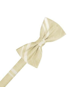 Bamboo Striped Satin Bow Tie