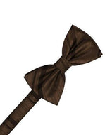 Chocolate Striped Satin Bow Tie