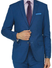Load image into Gallery viewer, Royal Blue Windowpane Tailored Fit Suit
