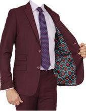 Load image into Gallery viewer, Burgundy Tailored Fit Suit
