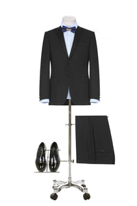 BUILD YOUR PACKAGE P-G: Black Tuxedo (Package Includes 2 Pc Suit, Shirt, Necktie or Bow Tie, & Matching Pocket Square)