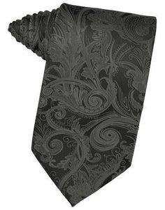 Charcoal Tapestry Satin Necktie