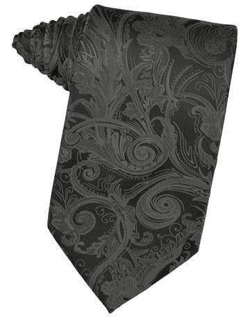 Charcoal Tapestry Satin Necktie