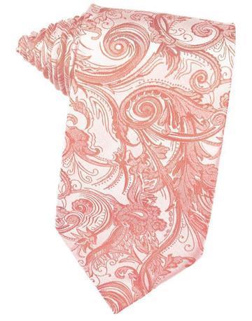 Coral Tapestry Satin Necktie