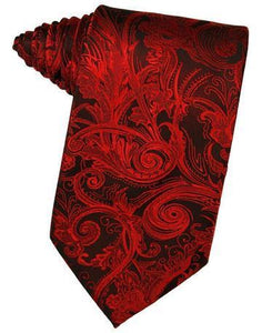Scarlet Tapestry Satin Necktie