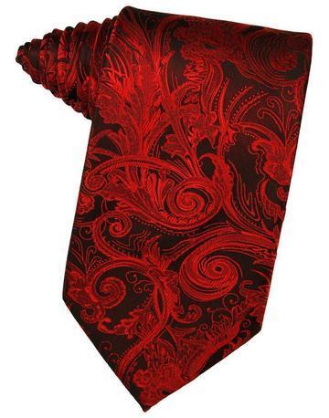 Scarlet Tapestry Satin Necktie