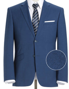 Blue Stretch Trim Fit 2 Pc Suit