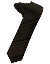 Load image into Gallery viewer, Berry Striped Satin Skinny Necktie
