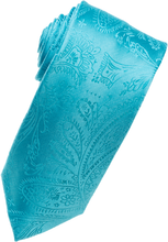 Load image into Gallery viewer, Turquoise Paisley Tone on Tone Necktie
