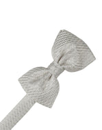 Platinum Venetian Pin Dot Bow Tie