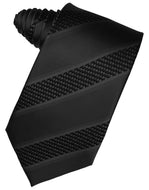 Black Venetian Pin Dot Striped Necktie