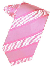 Load image into Gallery viewer, Asphalt Venetian Pin Dot Striped Necktie
