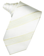 Load image into Gallery viewer, Champagne Venetian Pin Dot Striped Necktie
