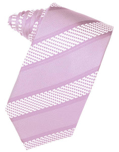 White Venetian Pin Dot Striped Necktie