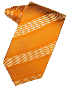 White Venetian Pin Dot Striped Necktie