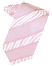 Load image into Gallery viewer, Red Venetian Pin Dot Striped Necktie
