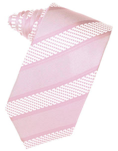 Red Venetian Pin Dot Striped Necktie