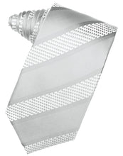 Load image into Gallery viewer, Asphalt Venetian Pin Dot Striped Necktie
