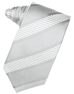 Platinum Venetian Pin Dot Striped Necktie