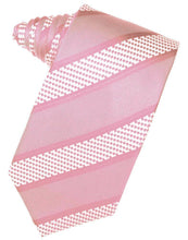 Load image into Gallery viewer, Asphalt Venetian Pin Dot Striped Necktie
