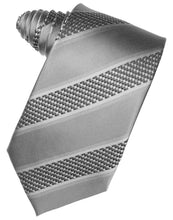 Load image into Gallery viewer, Asphalt Venetian Pin Dot Striped Necktie
