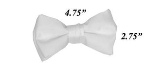 Modern Solid Bow Ties - White