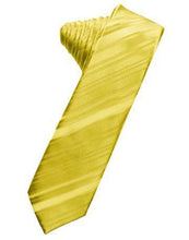 Load image into Gallery viewer, Peacock Striped Satin Skinny Necktie
