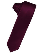Load image into Gallery viewer, White Luxury Satin Skinny Necktie
