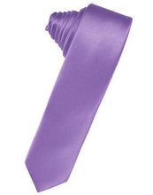 Load image into Gallery viewer, White Luxury Satin Skinny Necktie
